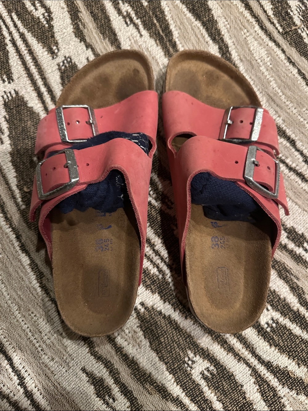 [ BIRKENSTOCK]. Pink Double-Buckle Slides